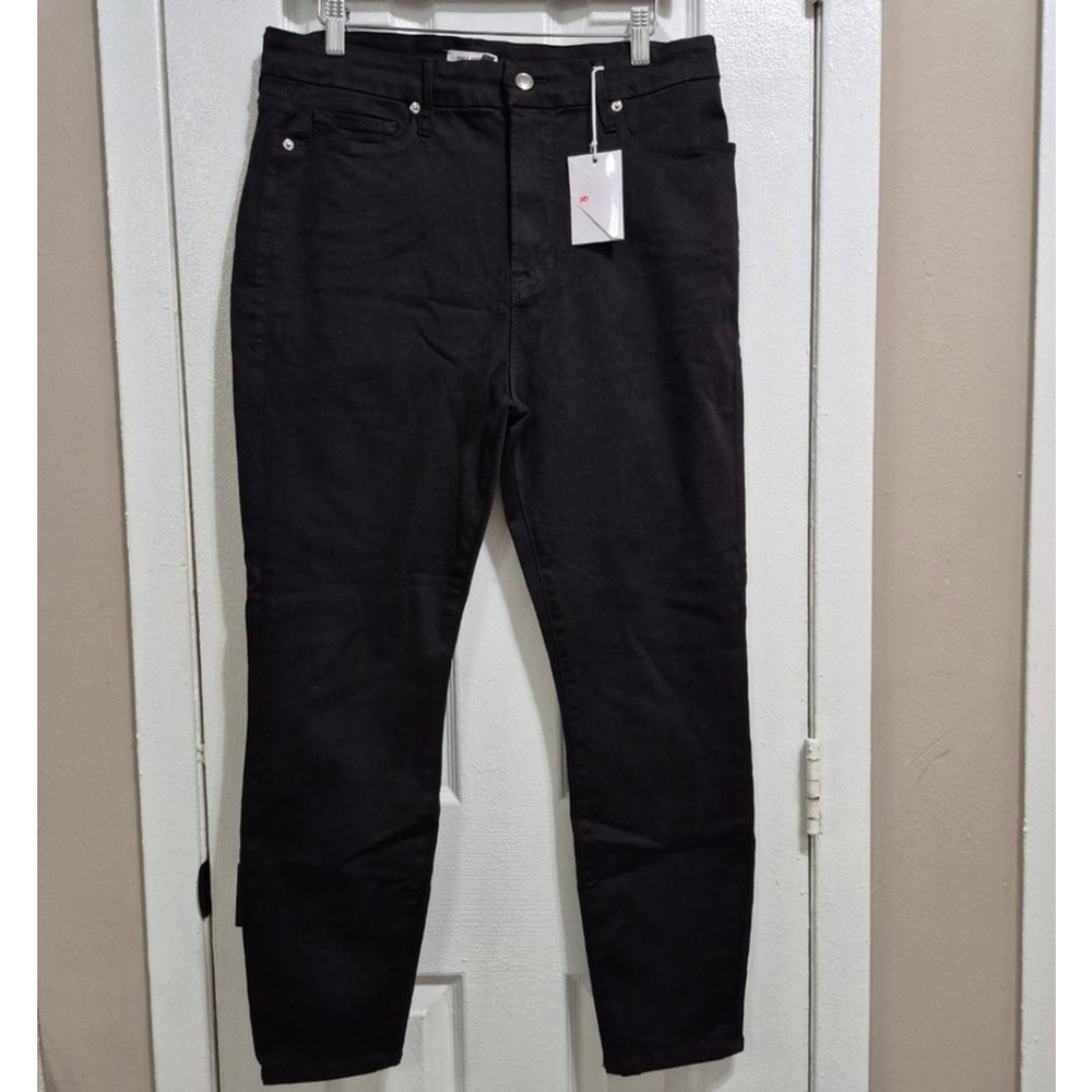Women's GOOD AMERICAN Black Good Legs Crop Jeans Size 16